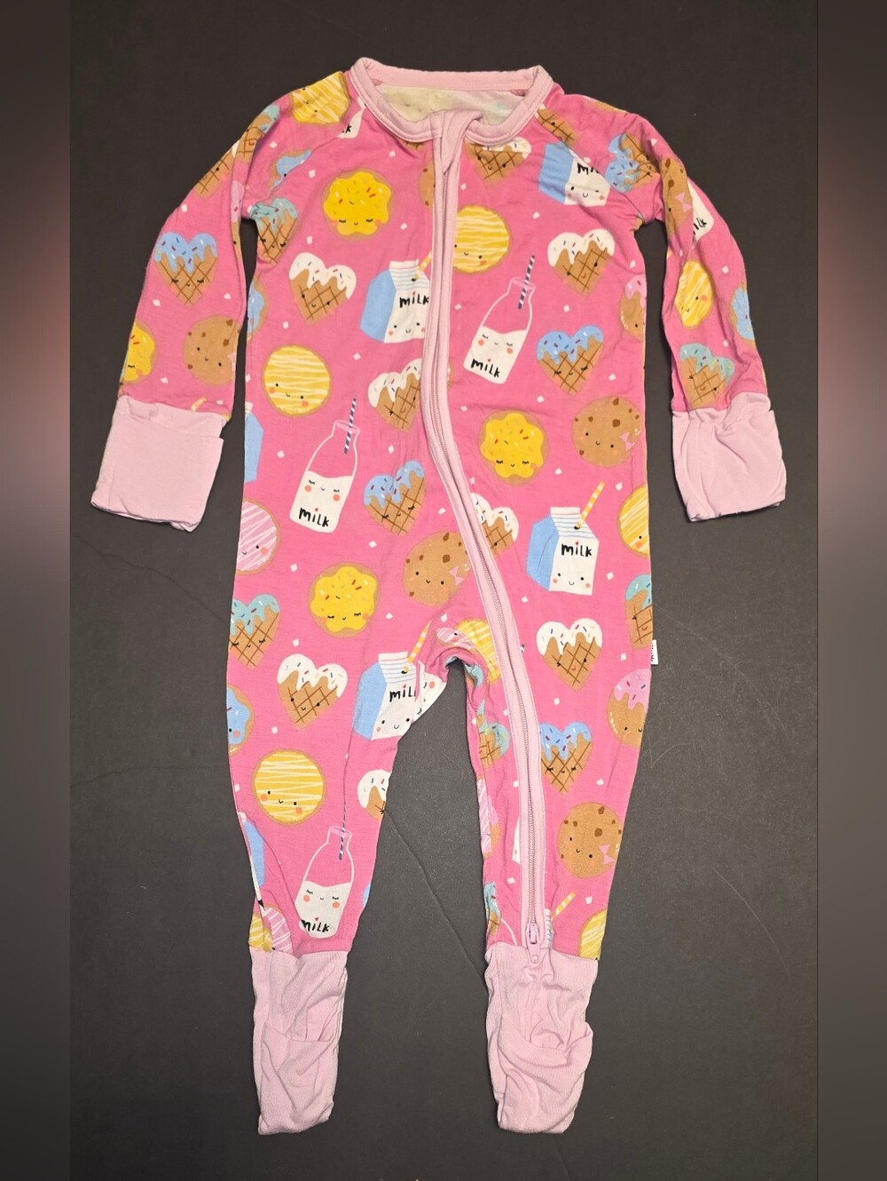 Little Sleepies Pink Snack-print Footie One-Piece Size 3-6m